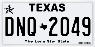 TX license plate DNQ2049