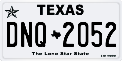 TX license plate DNQ2052
