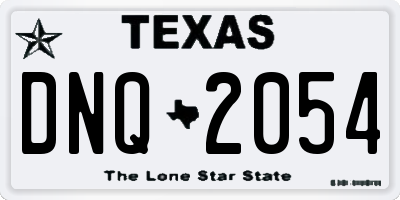 TX license plate DNQ2054