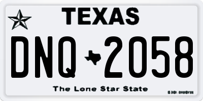 TX license plate DNQ2058