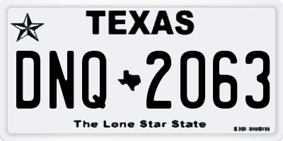 TX license plate DNQ2063