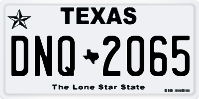TX license plate DNQ2065