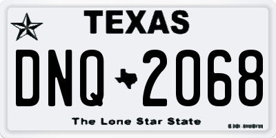 TX license plate DNQ2068