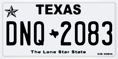 TX license plate DNQ2083
