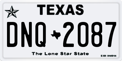 TX license plate DNQ2087
