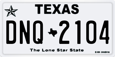 TX license plate DNQ2104