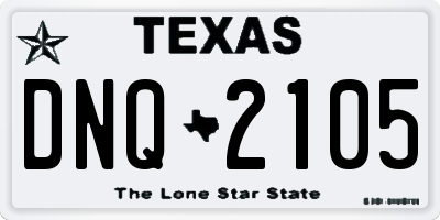 TX license plate DNQ2105