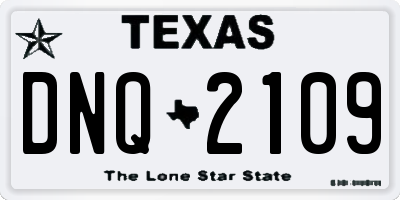 TX license plate DNQ2109