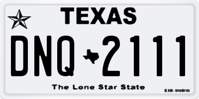 TX license plate DNQ2111