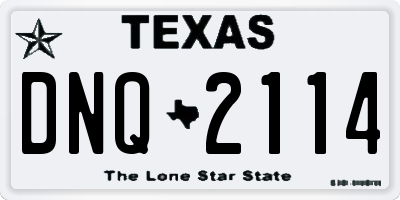TX license plate DNQ2114