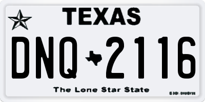 TX license plate DNQ2116