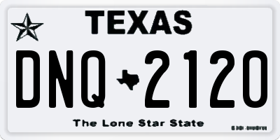 TX license plate DNQ2120