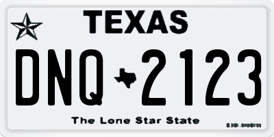 TX license plate DNQ2123