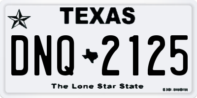 TX license plate DNQ2125