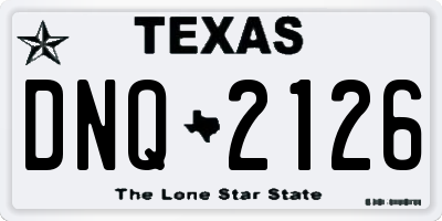 TX license plate DNQ2126
