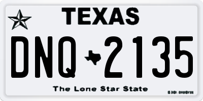 TX license plate DNQ2135