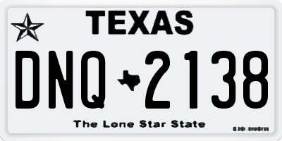 TX license plate DNQ2138