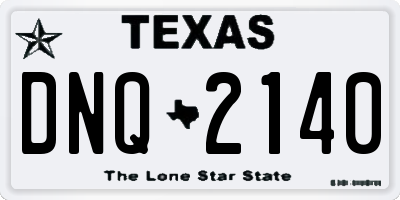 TX license plate DNQ2140