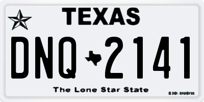 TX license plate DNQ2141