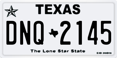 TX license plate DNQ2145