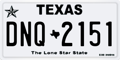 TX license plate DNQ2151