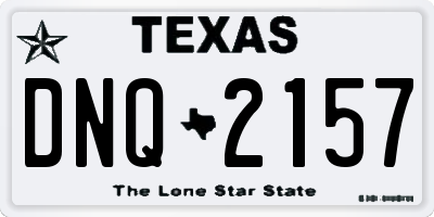 TX license plate DNQ2157