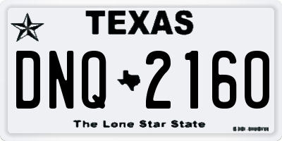 TX license plate DNQ2160