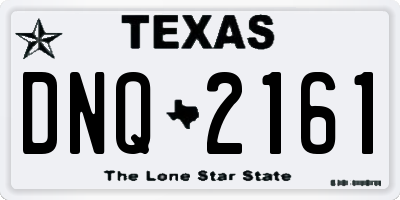 TX license plate DNQ2161