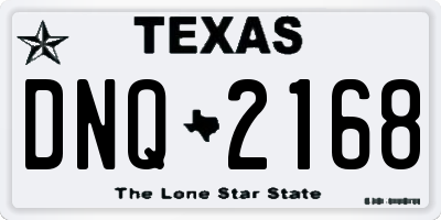 TX license plate DNQ2168