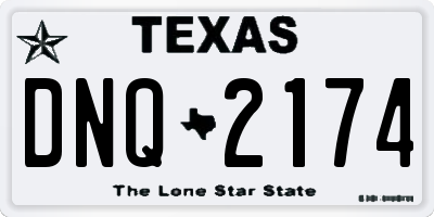 TX license plate DNQ2174