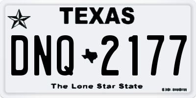 TX license plate DNQ2177