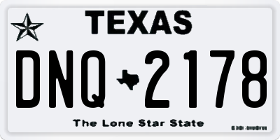 TX license plate DNQ2178