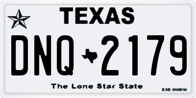 TX license plate DNQ2179
