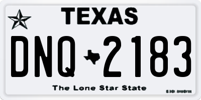 TX license plate DNQ2183