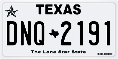 TX license plate DNQ2191