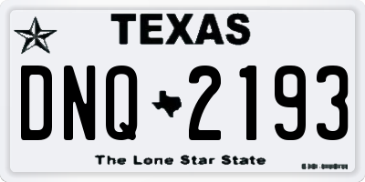 TX license plate DNQ2193