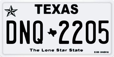 TX license plate DNQ2205
