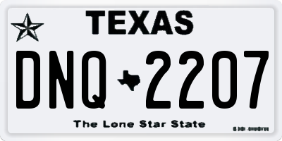 TX license plate DNQ2207