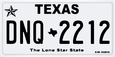 TX license plate DNQ2212