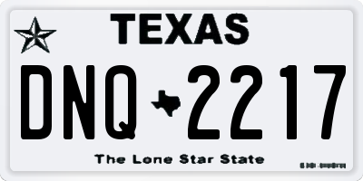 TX license plate DNQ2217