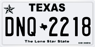 TX license plate DNQ2218