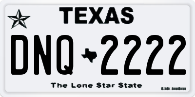 TX license plate DNQ2222