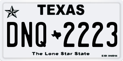 TX license plate DNQ2223