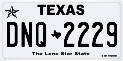 TX license plate DNQ2229