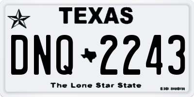 TX license plate DNQ2243