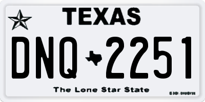 TX license plate DNQ2251