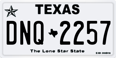 TX license plate DNQ2257