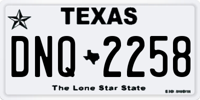 TX license plate DNQ2258