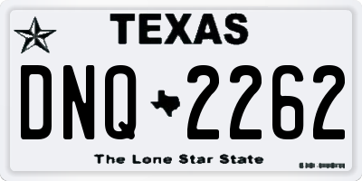 TX license plate DNQ2262