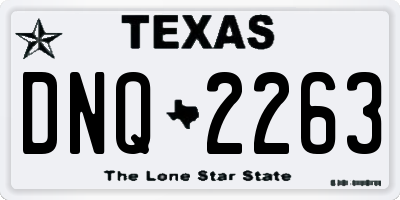 TX license plate DNQ2263